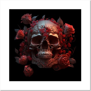 Skull & Roses Posters and Art